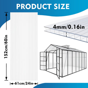English Elm 6 Twin Wall Polycarbonate Greenhouse Panels Uv Blocking Thermal Insulated Roofing W3213P458668