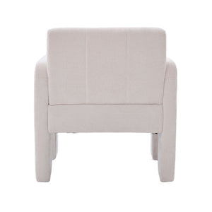 English Elm Modern Ergonomic Armchair with Generous Curved Armrests, Chenille Upholstery, 500lb Capacity, Cozy Lounge Seat Beige W395P380514