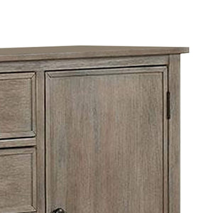 English Elm Modern Wire-brushed Gray Armoire Solid Wood Grain Texture Felt Lined Bedroom Storage B2741P460177