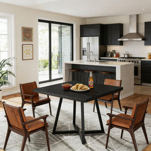 English Elm Stylish Round Coffee Table with Engineered Wood Top and Open Metal Base for Living Rooms T3971P452565