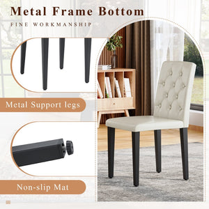 English Elm Black Wood Grain Mdf Dining Table Set Six Pu Leather Chairs Buckle Backrest Modern W1151S04472