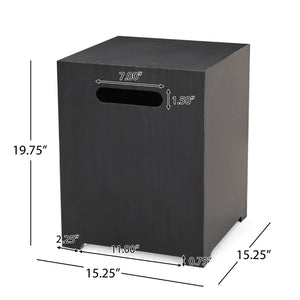 English Elm Outdoor Rectangular Iron Fire Pit 50000 Btu Propane Patio Heater Modern Black N772P404968B_67760.00BLK