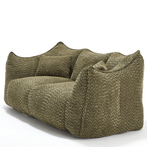 English Elm Soft Plush Foam Beanbag Chair for Two People, Square Recliner Sofa With Superfiber Comfort Embrace Olive Green W1996P252273