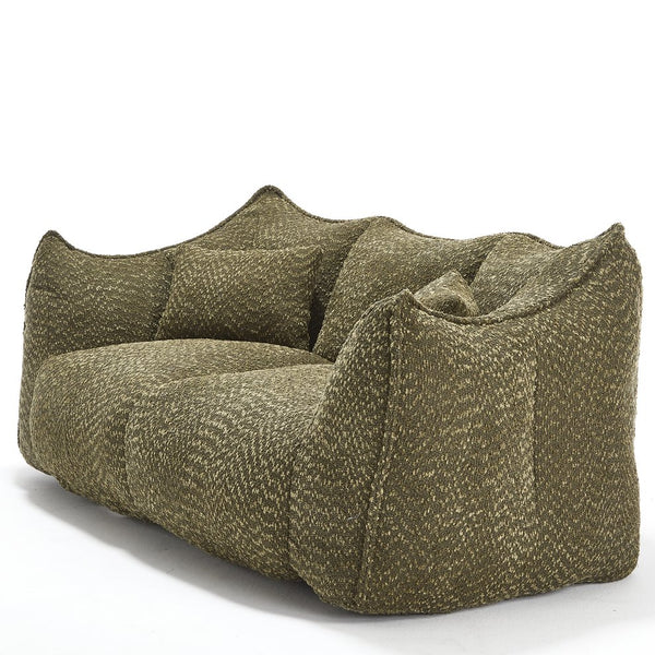 English Elm Soft Plush Foam Beanbag Chair for Two People, Square Recliner Sofa With Superfiber Comfort Embrace Olive Green W1996P252273