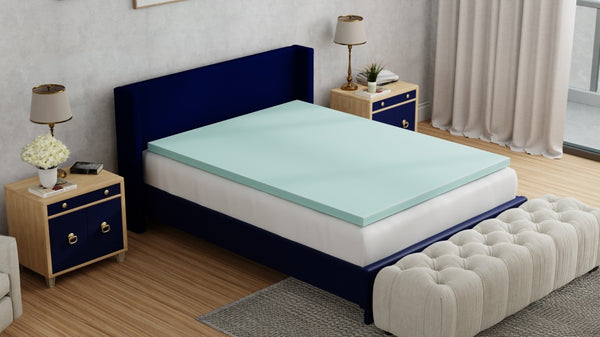 English Elm Omne Sleep Queen 3 Inch Plush Memory Foam Topper for Pressure Relief and Cooling B04777711
