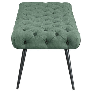 English Elm Galiano Velvet Tufted Upholstered Bench with Metal Legs for Bedroom or Entryway B062P441135