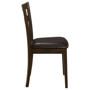 English Elm Arvin Cappuccino 5 Piece Dining Set with Bench, Tapered Legs, Faux Leather Seats, Modern Oak Finish B062P337752