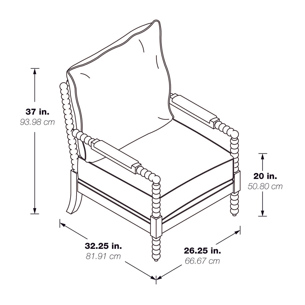 OSP Home Furnishings Abbott Chair Azure