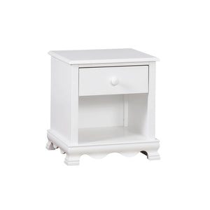 English Elm Contemporary White Solid Wood Nightstand 1-Drawer 19"W x16"D x21"H Modern Bedside Storage Shelf B2741P380825