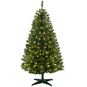 English Elm Homcom 6Ft Prelit Artificial Christmas Tree With 584 Branches & 212 Led Lights, Auto-Open Design W2225P249676