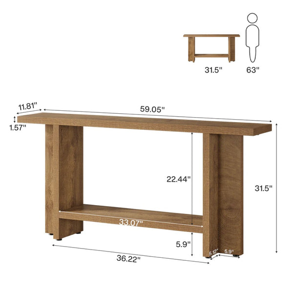 English Elm Luxury Faux Marble Console Table with Gold Geometric Base for Hallway or Entryway T3971P456879