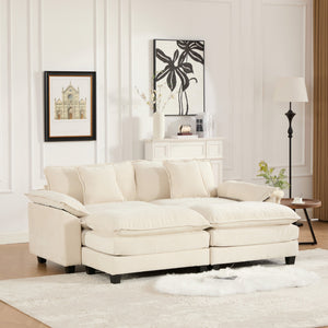 English Elm Wider Ergonomic Loveseat with Breathable Chenille Upholstery, Modular Design, Plush Double-Layer Cushioning W1143S00035 W1143S00035
