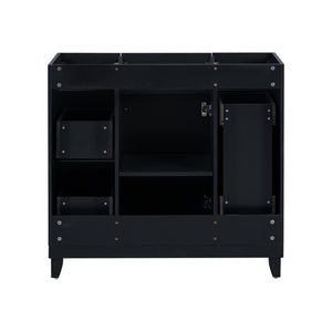 English Elm [Cabinet 36" Bathroom Vanity Black - Solid Wood & MDF, Soft-Close Door, 3 Drawers, Storage Appeal N729P171885B
