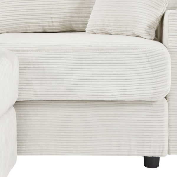 English Elm 41.7" Modern Single Sofa Couch With Movable Ottoman, Usb Ports, Hidden Storage & Cup Holders In Beige N719S001841A