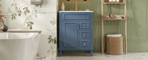 English Elm 24" French Inspired Bathroom Vanity with Ceramic Basin Soft Close Cabinet and 2 Drawers N710P318989C