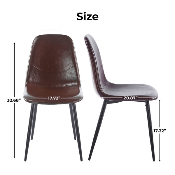 English Elm Pvc Sleek Matte Black Dining Chair Set of 4 for Kitchen Studio or Cafe Use W3766P436152