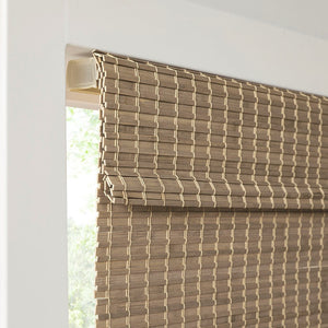 English Elm Bamboo Light Filtering Roman Shade 64"L - Eco-Friendly Natural Window Treatment For Privacy & Style B035129688
