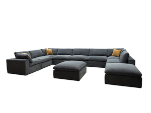 English Elm Coffee Bean Upholstered Modular Sectional with Toss Pillows for Modern Living Rooms B2748S00075