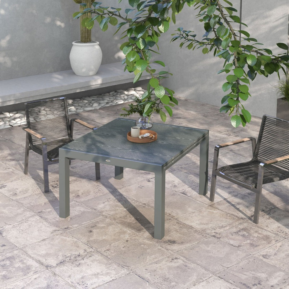 English Elm Outsunny Extendable Outdoor Dining Table - 41" To 83" Aluminum Frame & Stylish Wood-Effect Top W2225P200709-GIGA