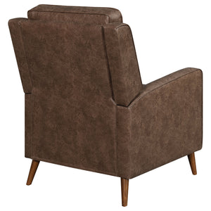 English Elm Davidson Plush Brown Tufted Leatherette Recliner - Timeless Upholstered Comfort, Solid Hardwood Legs B062P344946