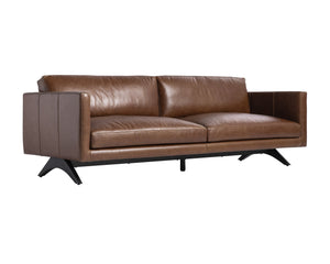 Sunpan Rogers Sofa - Luxurious Leather Comfort with Timeless Design for Your Living Room Sanctuary Shalimar Tobacco Leather