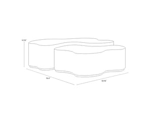 Sunpan Boise Nesting Coffee Tables - Elegant Set of 2 for Modern Living Rooms, Stylish & Functional Design Antique Bronze