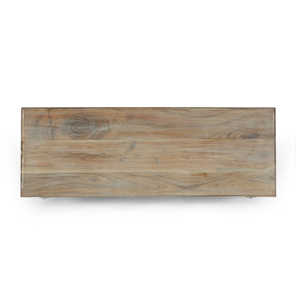 English Elm Christopher Knight Home® - Acacia Handcrafted 3-Drawer Dresser 40" Wide Whitewash & Natural Boho Accent Cabinet with Rings 71756.00