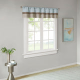 Madison Park Amherst Transitional Polyoni Pintuck Window Valance MP41-2229 Blue