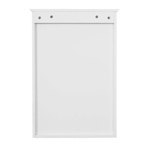 English Elm 20'' Half-Moon Wall Medicine Cabinet with Mirror, Solid Wood Frame, Soft-Close Hinges, Space-Saving Elegance White N710P313827K