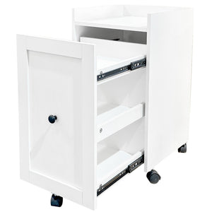 English Elm Organizer Rolling Three Tier Pantry Storage Cabinet with Wheeled Base Slim Fit W331P379769