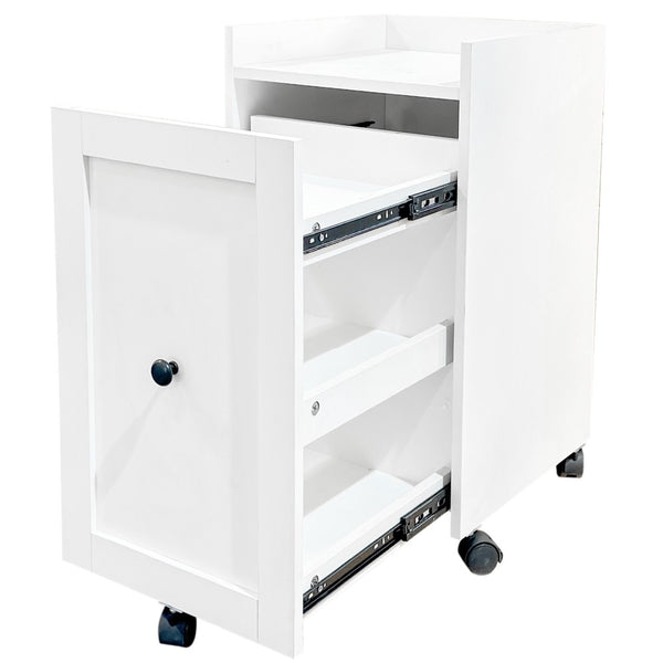 English Elm Organizer Rolling Three Tier Pantry Storage Cabinet with Wheeled Base Slim Fit W331P379769