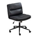 English Elm Bizerte Adjustable Swivel Criss-Cross Chair, Wide Seat/ Office Chair /Vanity Chair, Black