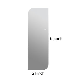 English Elm 65" Arch Full Length Wall Mirror with Dimmable Led Lighting for Bedroom or Entryway W2709P435572