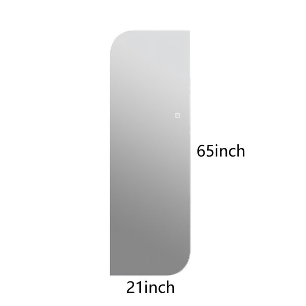 English Elm 65" Arch Full Length Wall Mirror with Dimmable Led Lighting for Bedroom or Entryway W2709P435572