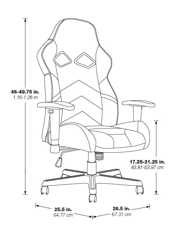 OSP Home Furnishings Vapor Gaming Chair Blue/Black