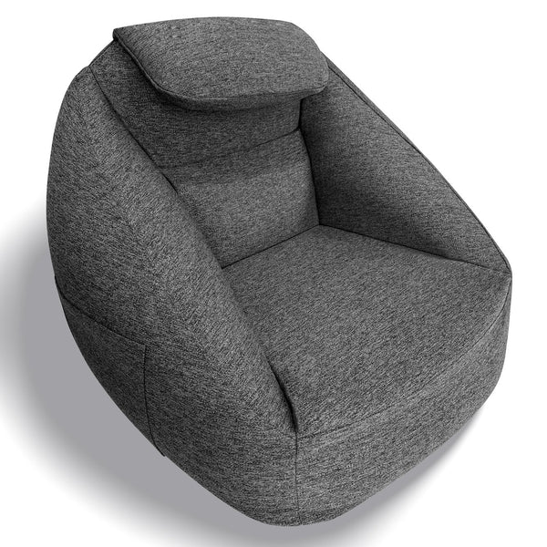 JLA Home Main Street - Cloud ergonomic couch with inflatable, water-resistant fabric, ergonomic support, pump included for easy portability and pet-friendly durability Charcoal OLX106-0003