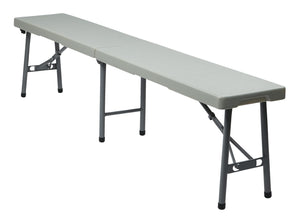 OSP Home Furnishings 6' Folding Bench with Powder Coated Steel Frame and Resin Top for Outdoor Events PC-15F