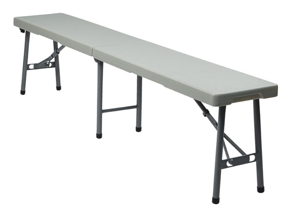 OSP Home Furnishings 6' Folding Bench with Powder Coated Steel Frame and Resin Top for Outdoor Events PC-15F