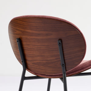 English Elm Mid-Century Shell Chair with Walnut Wood Grain Veneer, Wide Curved Seat, Durable Metal Legs, 330lb Capacity Bean paste red W1143P214254