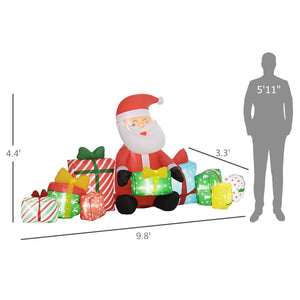 English Elm Blow-up Santa Claus Inflatable Outdoor Holiday Display with White Led Lighting T3971P416665