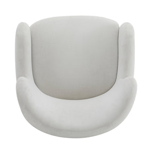 English Elm Christopher Knight Home® - Lucia Velvet Wingback Armchair with Pocket Spring Cushion, Mid-Century Birch Legs, Luxe Comfort White 31.5 L x 30.75 W x 30.5 H N776P205426W