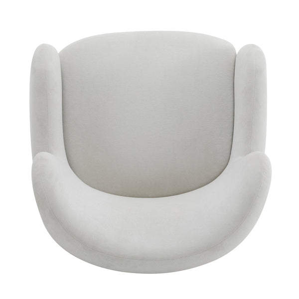 English Elm Christopher Knight Home® - Lucia Velvet Wingback Armchair with Pocket Spring Cushion, Mid-Century Birch Legs, Luxe Comfort White 31.5 L x 30.75 W x 30.5 H N776P205426W