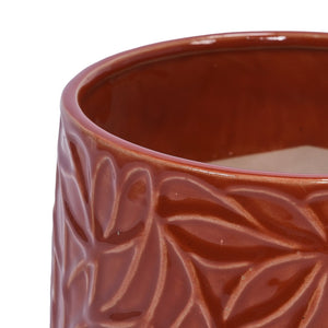 English Elm Set Of 2 Ceramic Flowerpots - 7" Stylish Red Planters For Indoor & Outdoor Plant Displays W3273P322543-GIGA