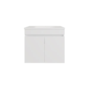 English Elm Colville Floating Wall Mount Vanity Cabinet Matte Finish Modern Bathroom Storage White B092P439906