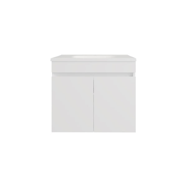 English Elm Colville Floating Wall Mount Vanity Cabinet Matte Finish Modern Bathroom Storage White B092P439906