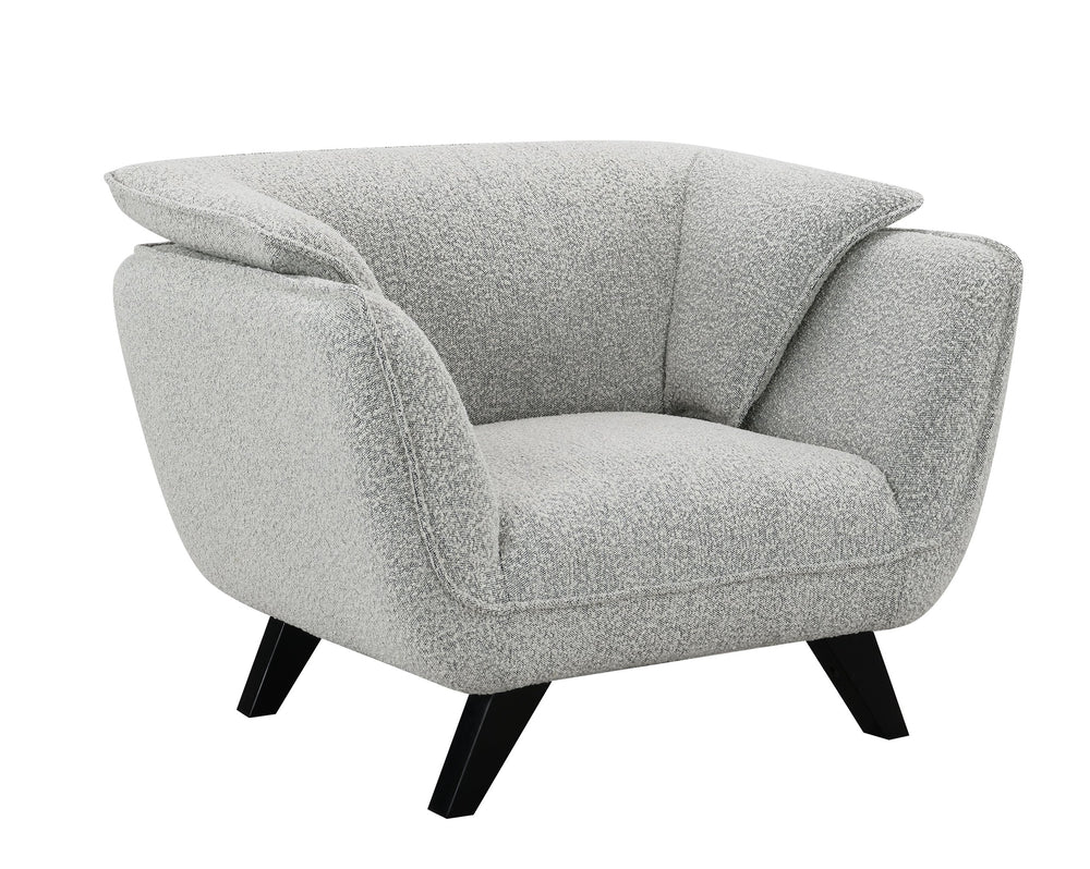 English Elm Nayeli Light Gray Boucle Chair with Pocket Coil Seat, Foam Cushions, Sturdy Pine Frame, 220lb Capacity B2726P265303