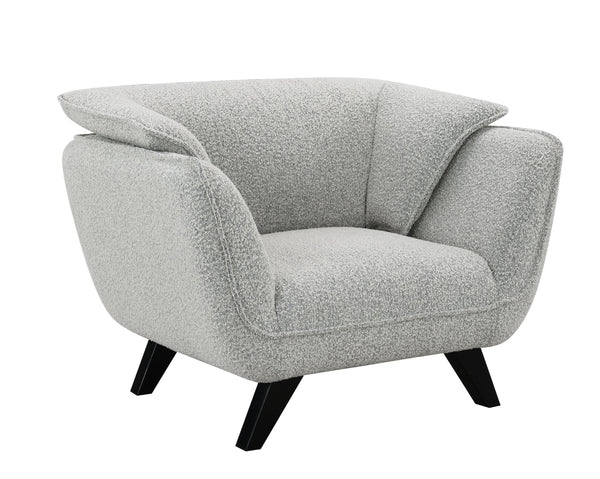 English Elm Nayeli Light Gray Boucle Chair with Pocket Coil Seat, Foam Cushions, Sturdy Pine Frame, 220lb Capacity B2726P265303