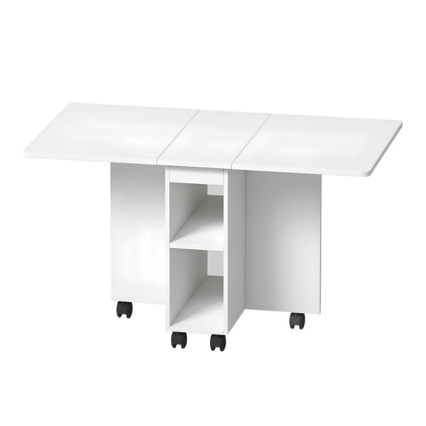 English Elm Folding Drop Leaf Dining Table Set for 4 with Storage, 4 Chairs, Foldable Space-Saving MDF Table W3101P346287