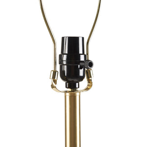 English Elm 1- Piece Retro Floor Lamp Faux Wood Iron Base Gold Accents Fluted Polyester Shade B035P482968