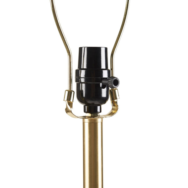 English Elm 1- Piece Retro Floor Lamp Faux Wood Iron Base Gold Accents Fluted Polyester Shade B035P482968